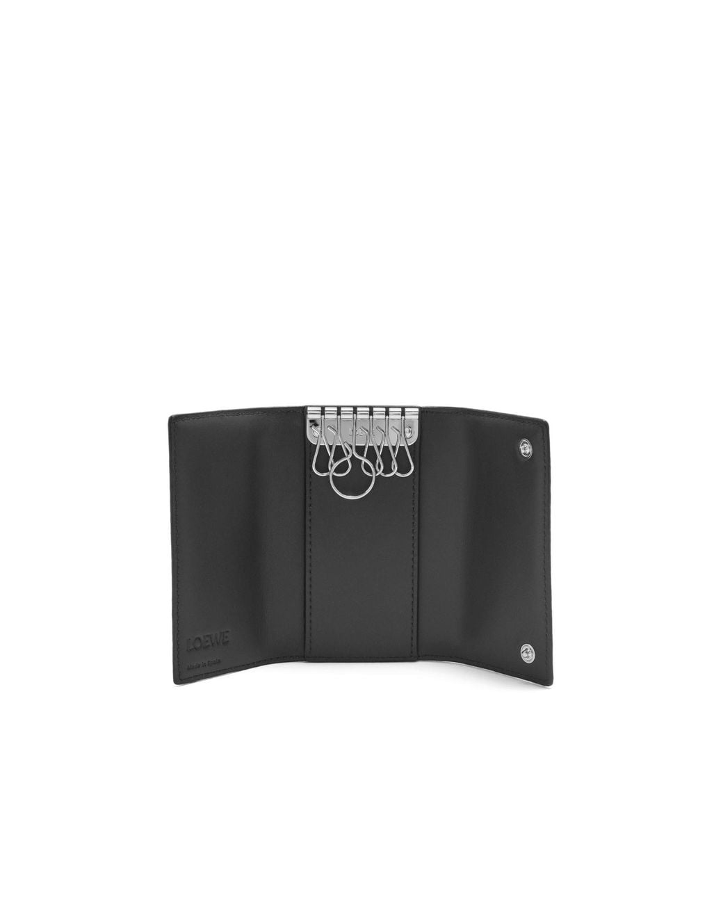 Loewe Gray Anagram Grained Leather Key Case for men