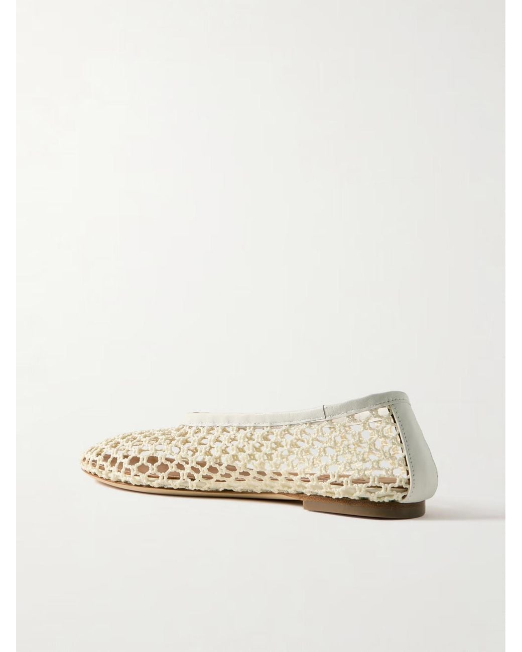 Staud Natural Alba Crocheted Ballet Flats