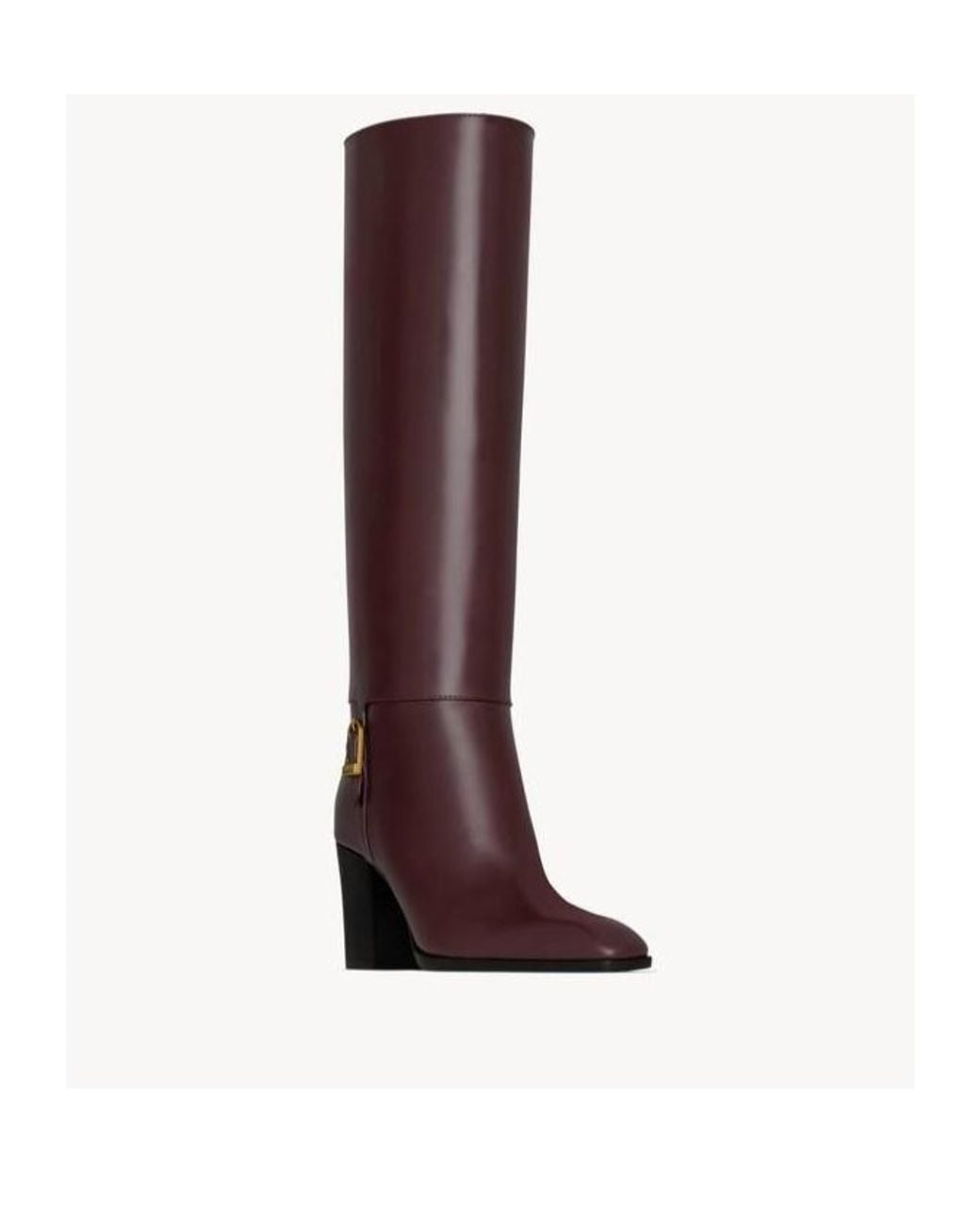 Saint Laurent Brown Julia Square Toe Boots
