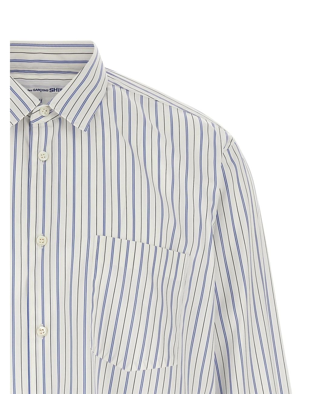 Comme des Garçons White Striped Panelled Shirt for men