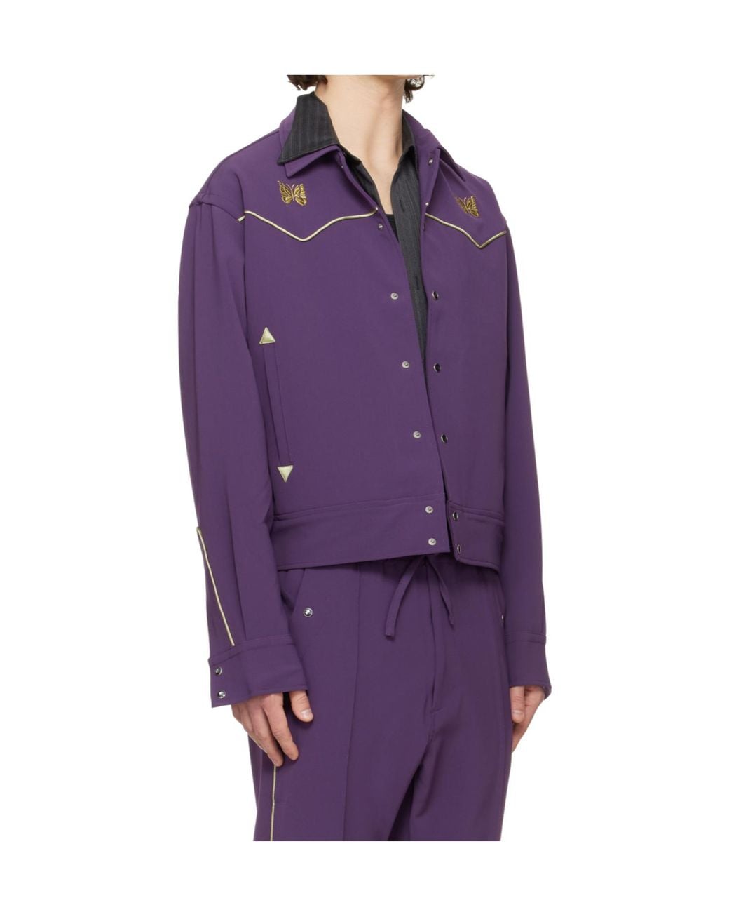 Needles Purple Long-Sleeved Casual Jacket for men