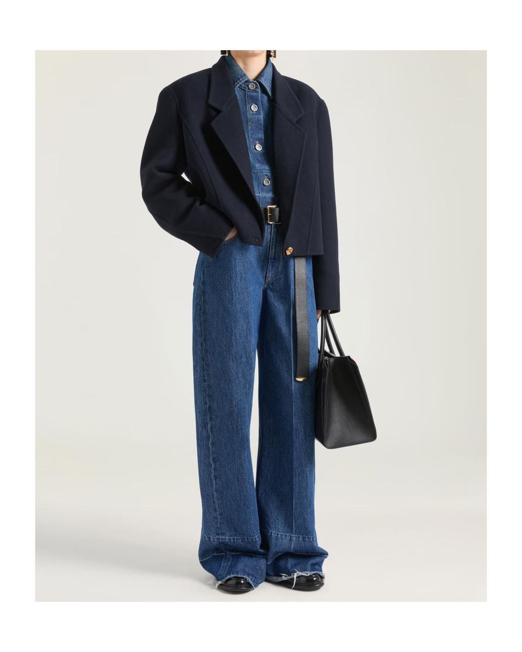 Givenchy Blue Cropped Boxy Tailoring Coat