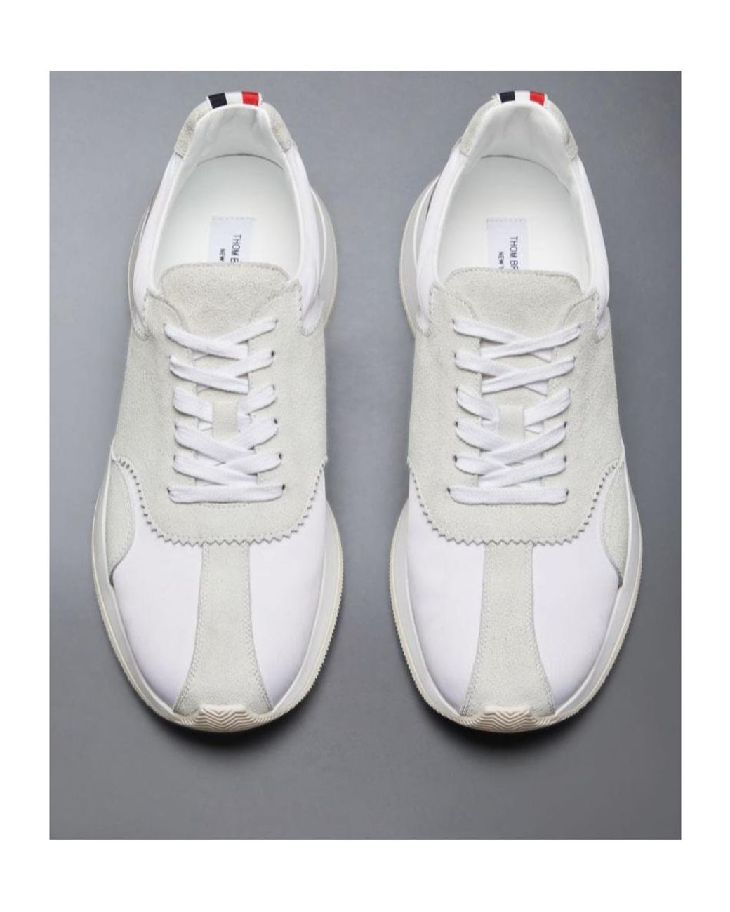 Thom Browne White Sprinter Panelled Sneakers for men