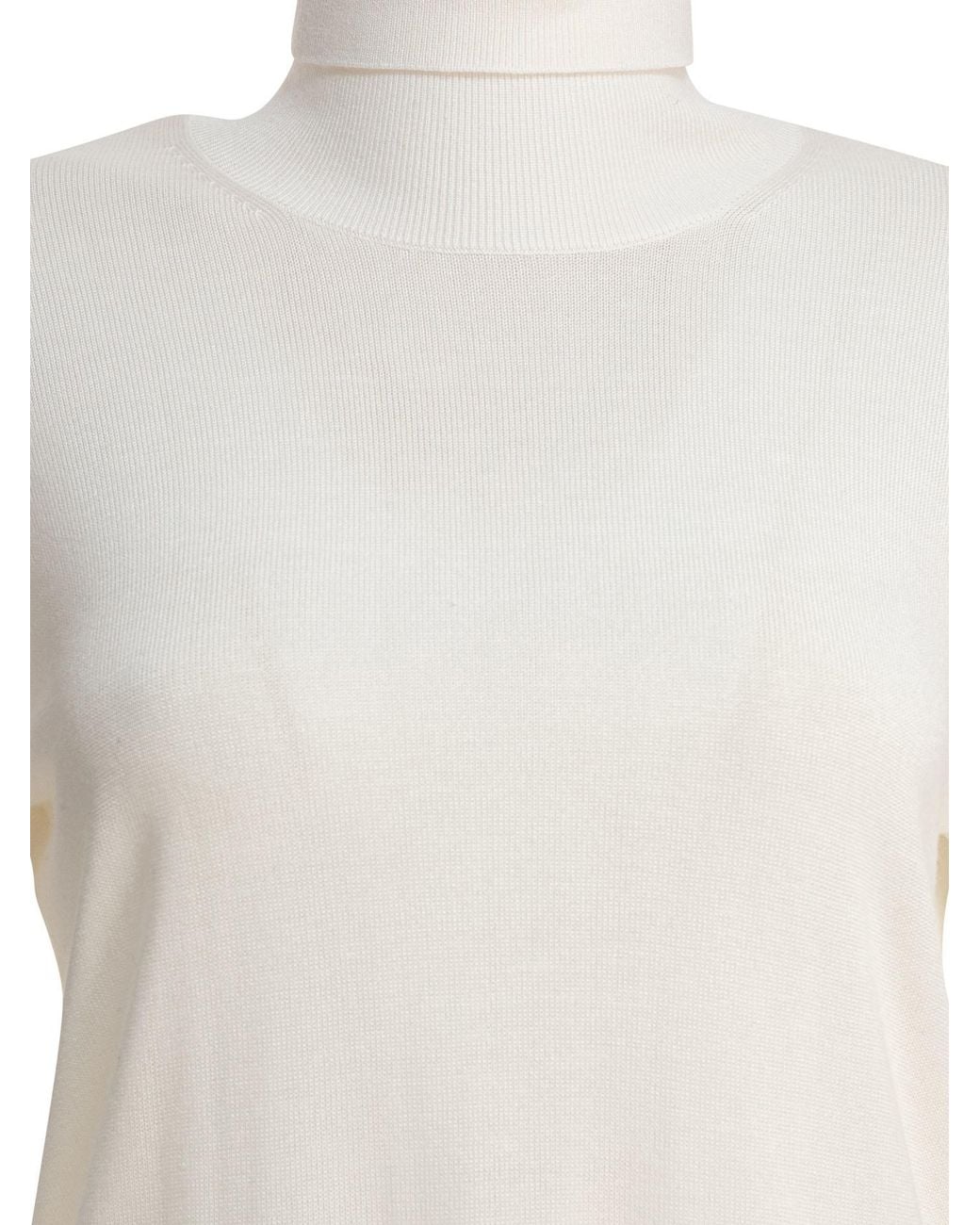Totême White Totême High Neck Knitted Blouse