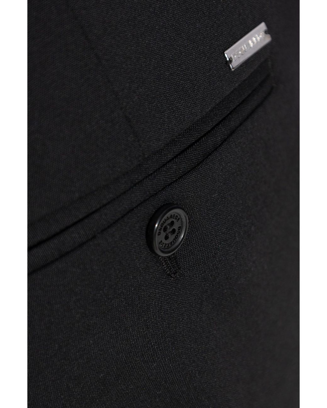 DSquared² Black Logo Plaque Tailored Trousers for men