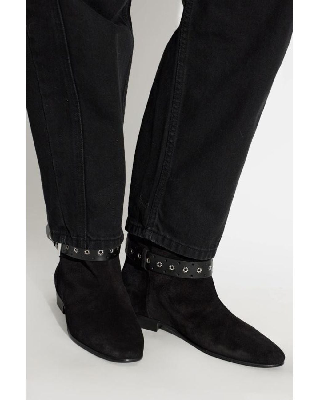 Isabel Marant Black Reena Stud Embellished Ankle Boots