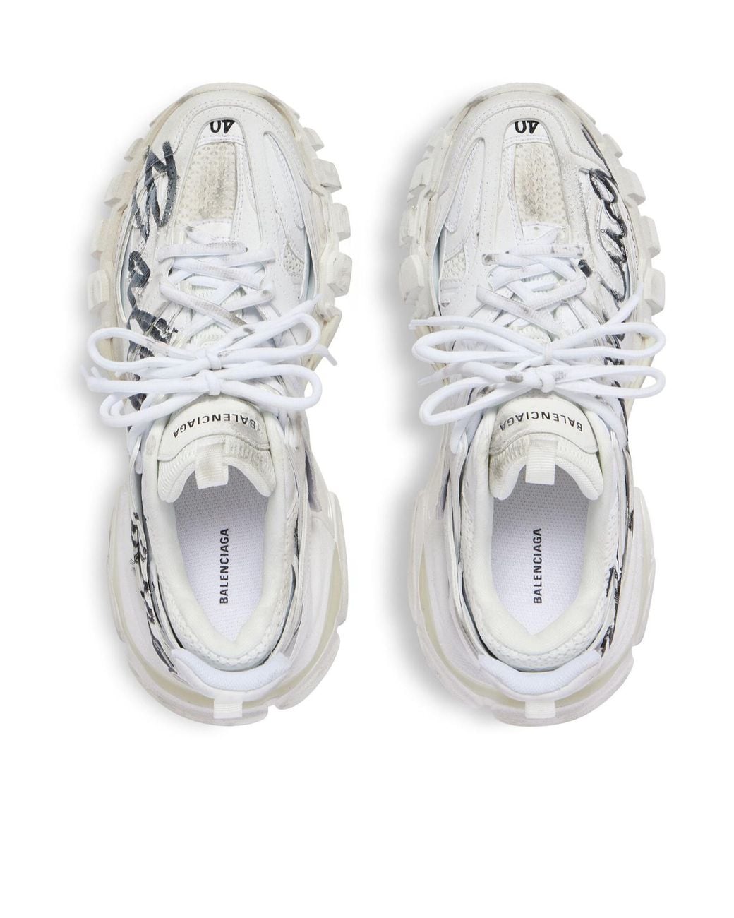 Balenciaga White Track Signature Sneaker