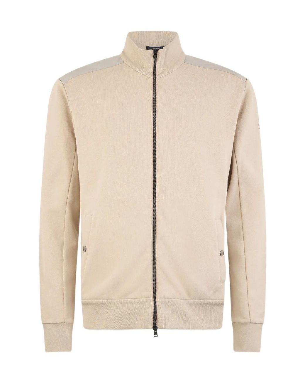 Herno Natural Zip-Up High Neck Sweatshirt for men