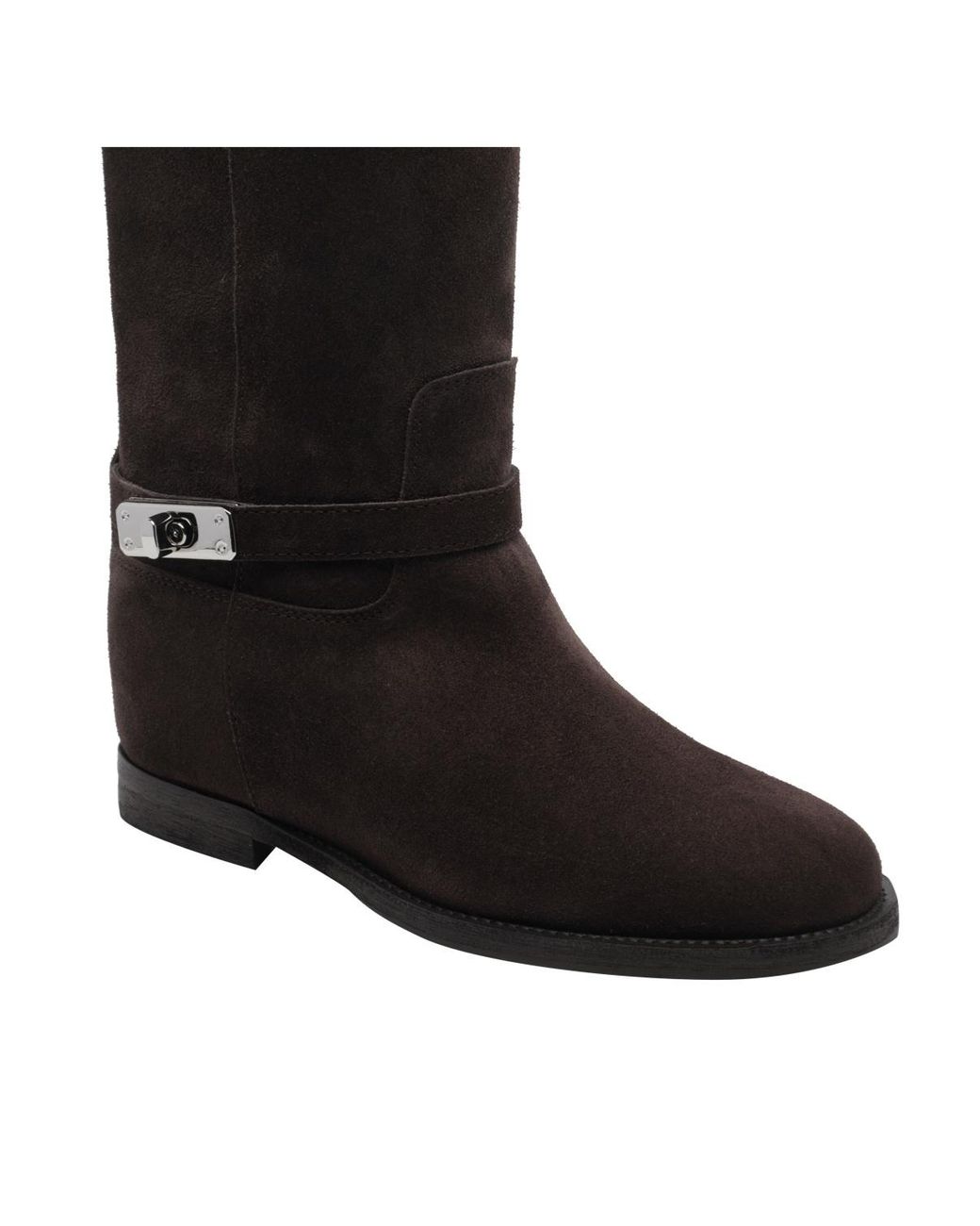 Via Roma 15 Black Padlock Knee-High Boots