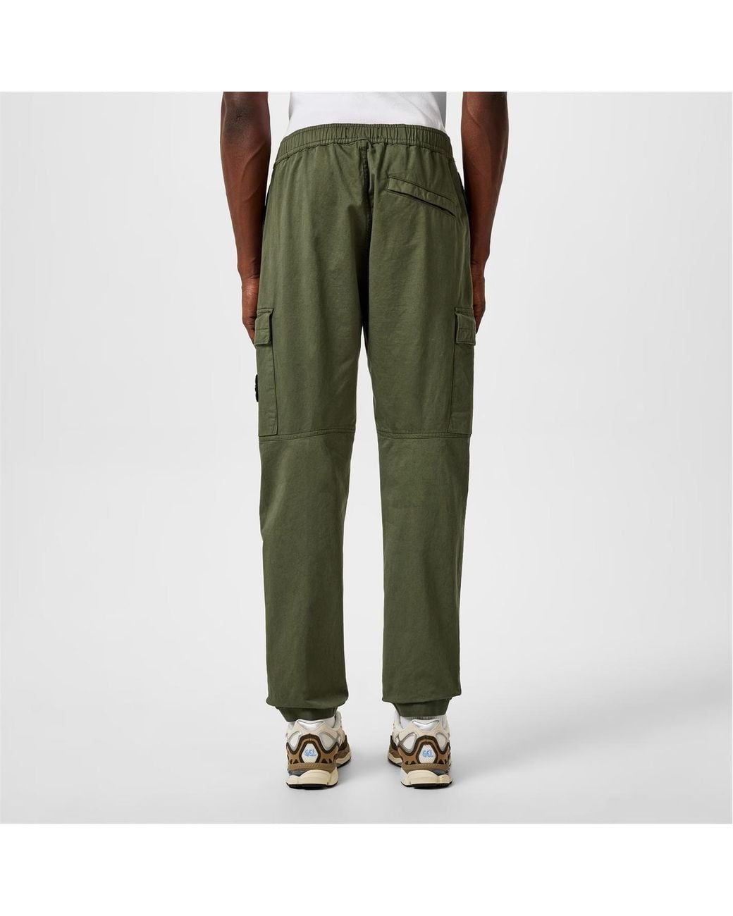 Stone Island Green Raso Cargo Trousers for men