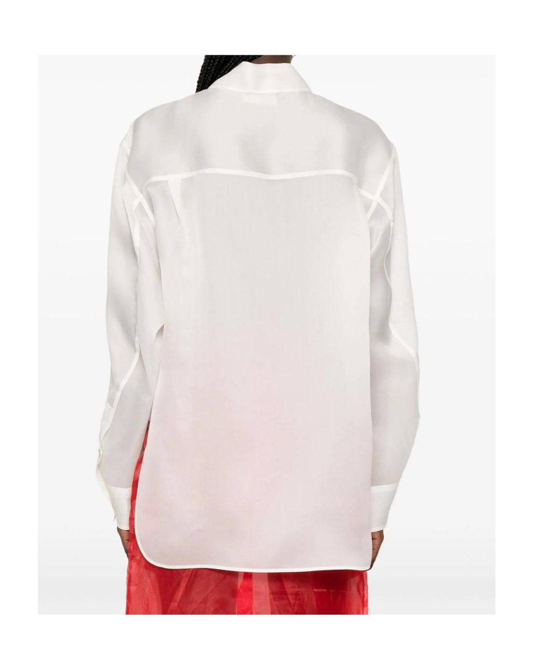 Khaite White Satin Buttoned Shirt