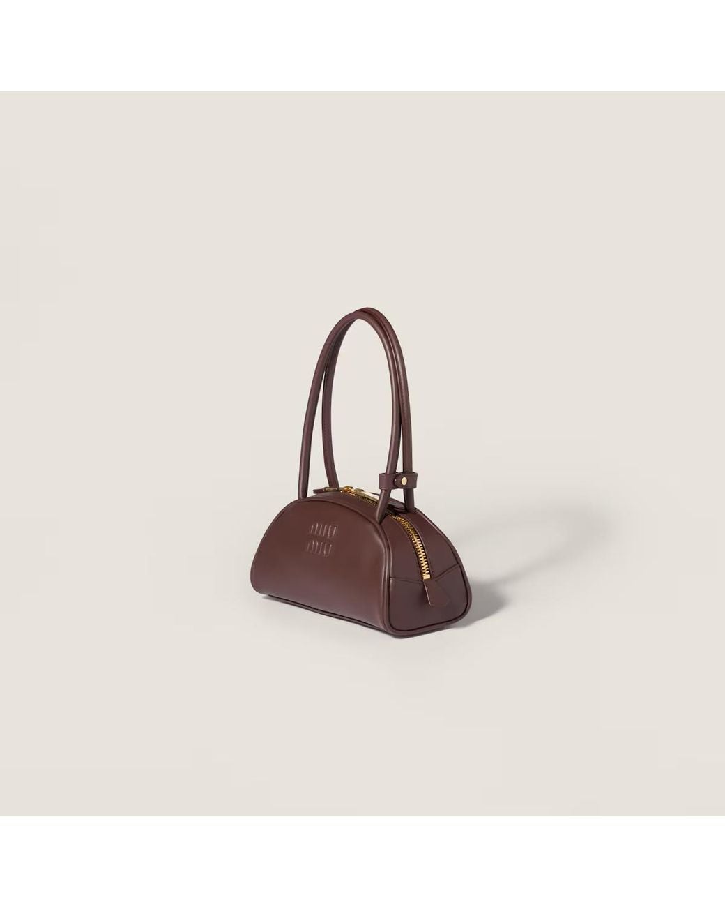Miu Miu Brown Beau Zipped Shoulder Bag