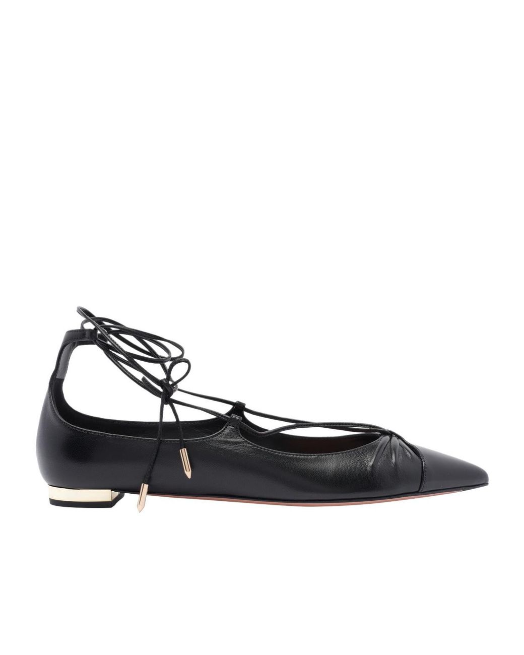 Aquazzura Black Gabi Pointed Toe Flat Shoes