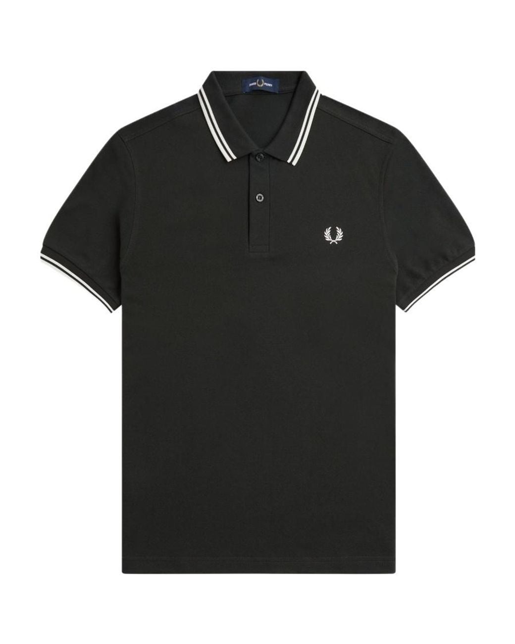 Fred Perry Black M3600 Twin Tipped Polo Shirt for men
