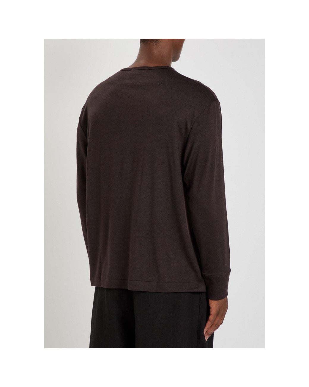 Studio Nicholson Black Loose Pure Wool T-Shirt for men