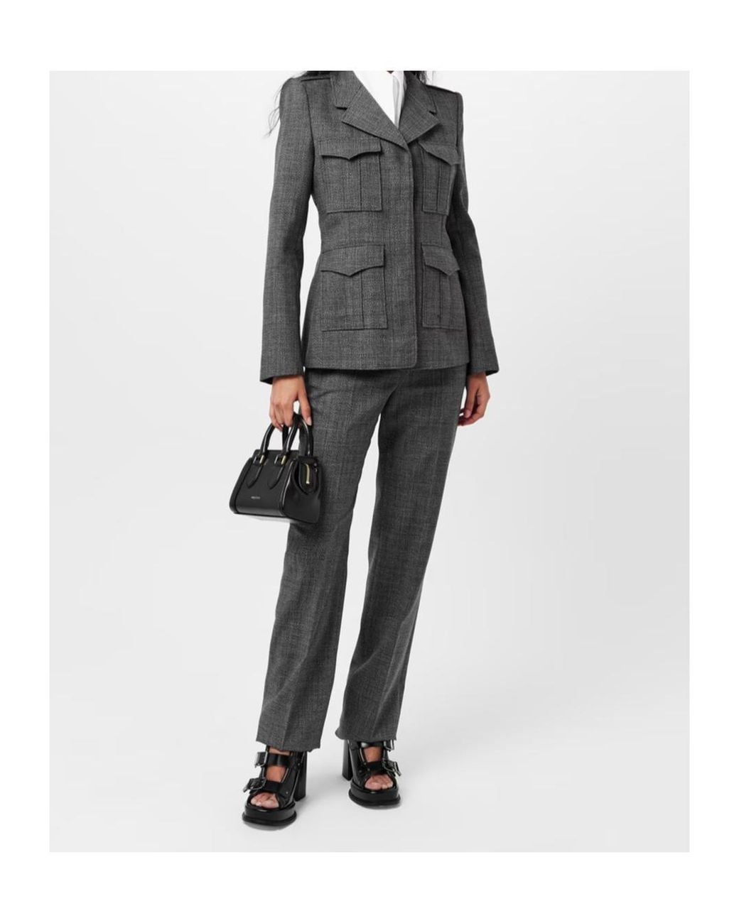 McQueen Gray Slim-Fit Suit Jacket