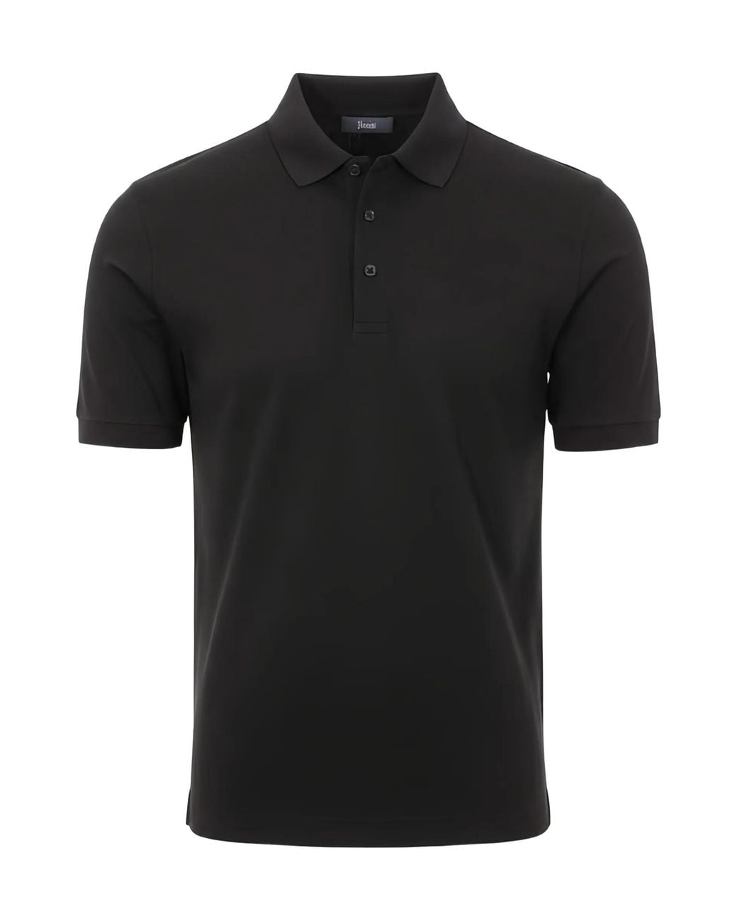 Herno Black Short-Sleeved Polo Shirt for men