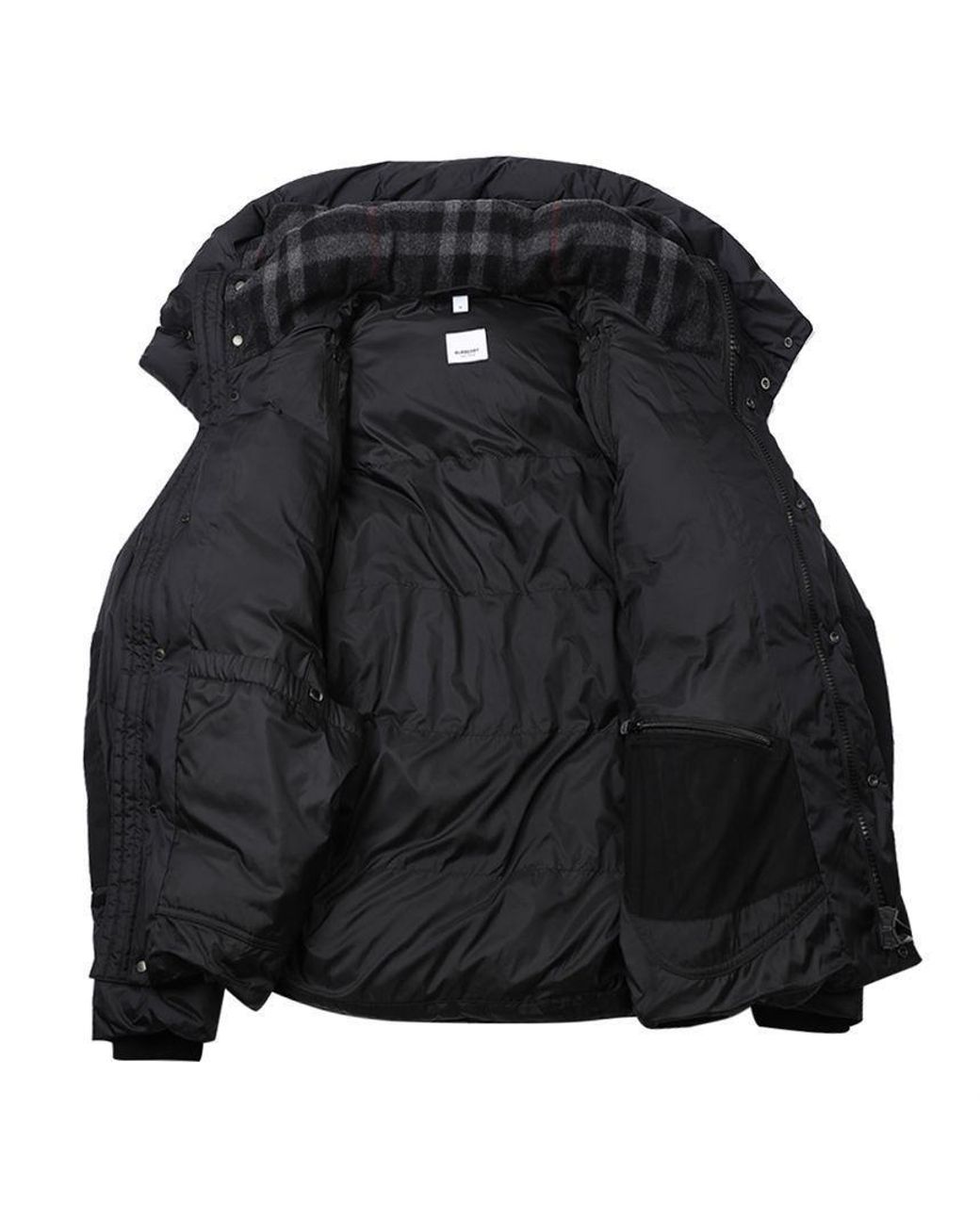 Burberry Black Logo Patch Hooded Coat for men