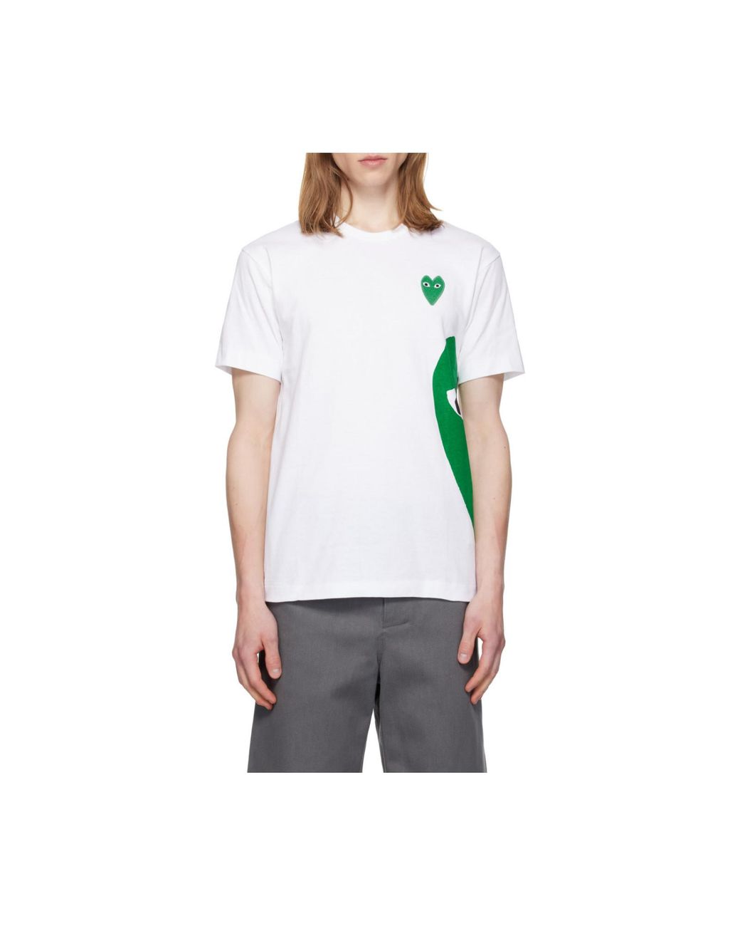 COMME DES GARÇONS PLAY Green Heart-Shaped Logo T-Shirt for men