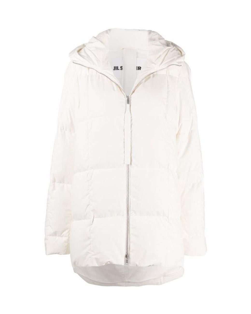 Jil Sander White Padded Zipped Coat