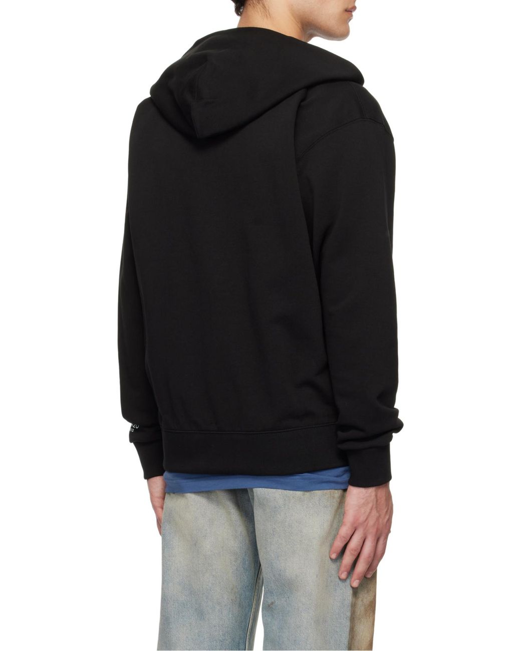 KENZO Black Pop' Embroidered Zipped Hoodie for men