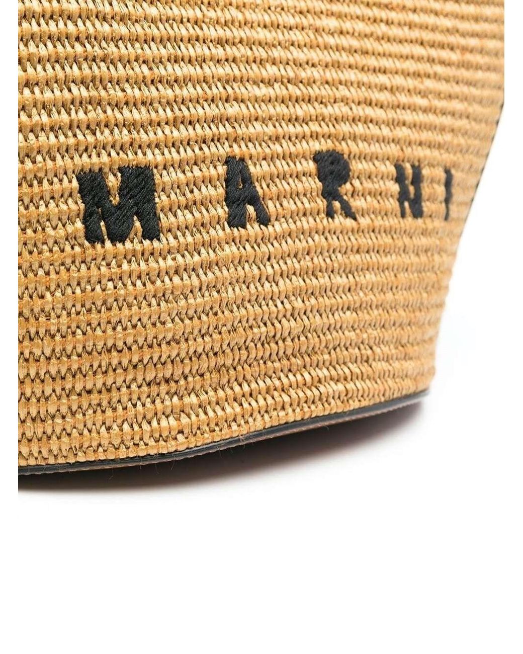 Marni Brown Tropicalia Small Tote Bag