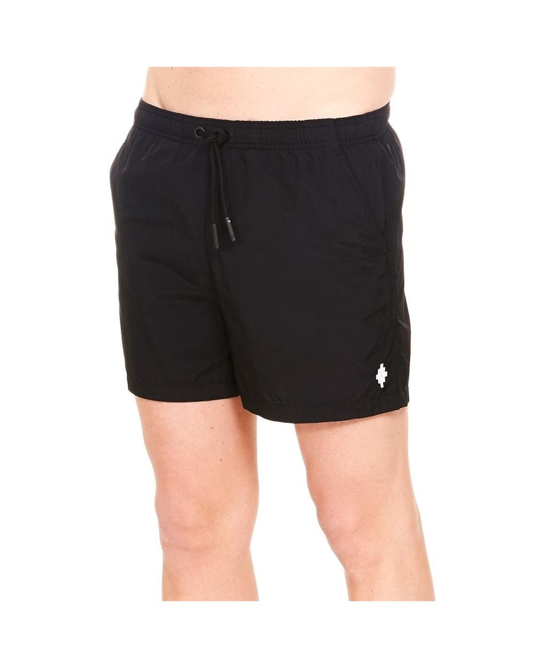 Marcelo Burlon Black Embroidered Cross Swim Shorts for men