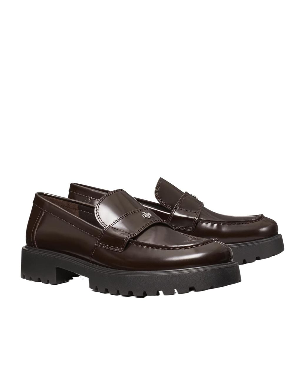 Tory Burch Brown Logo-Plaque Loafers