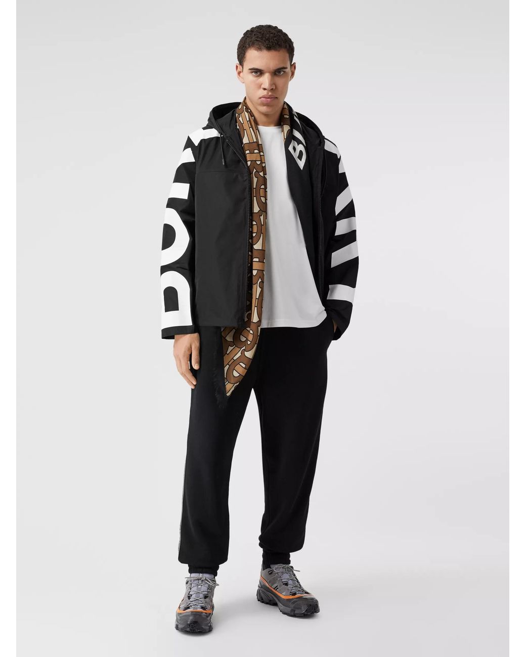 Burberry Metallic Monogram-Print Scarf for men