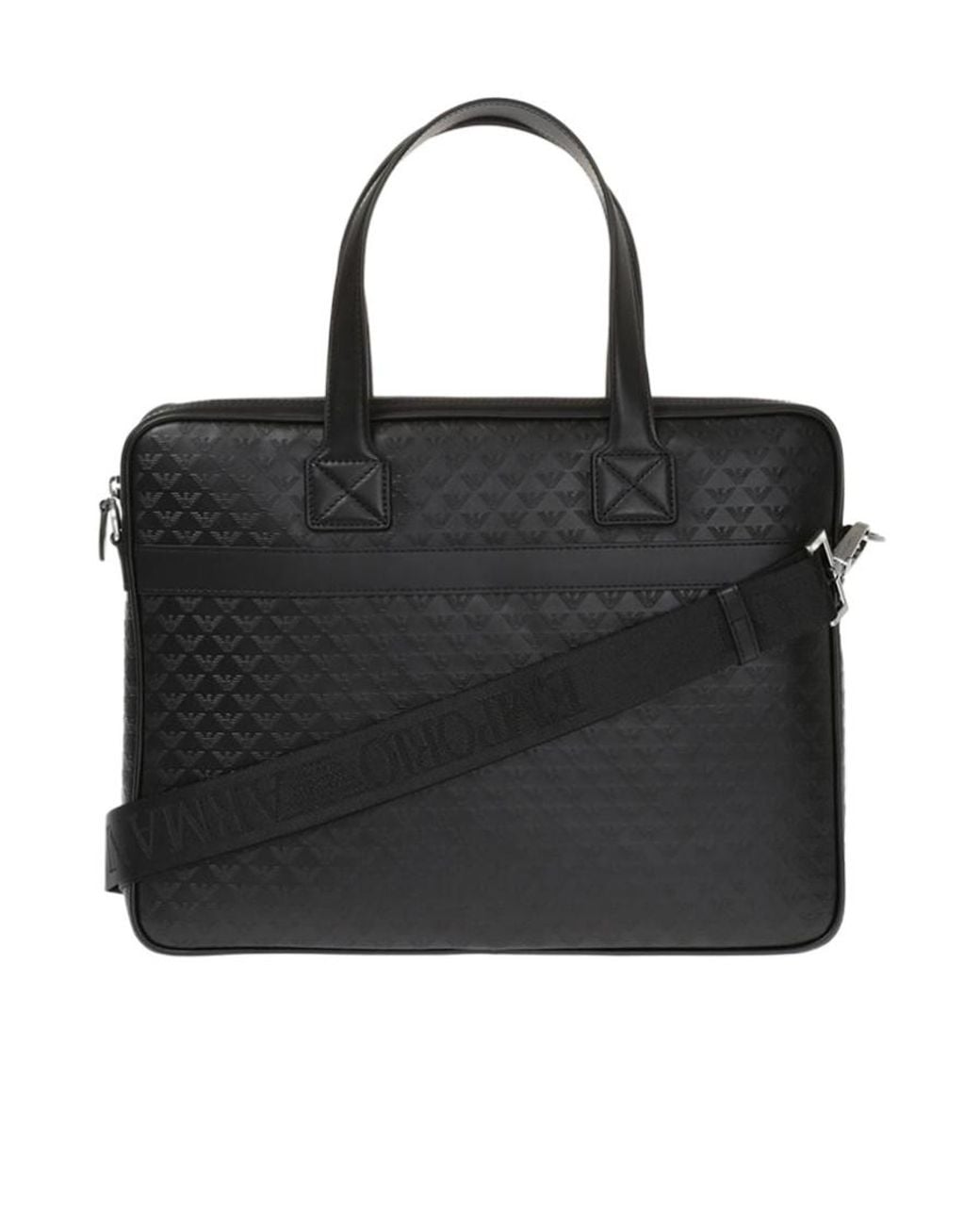 Emporio Armani Black Logo Zip Crossbody Bag for men