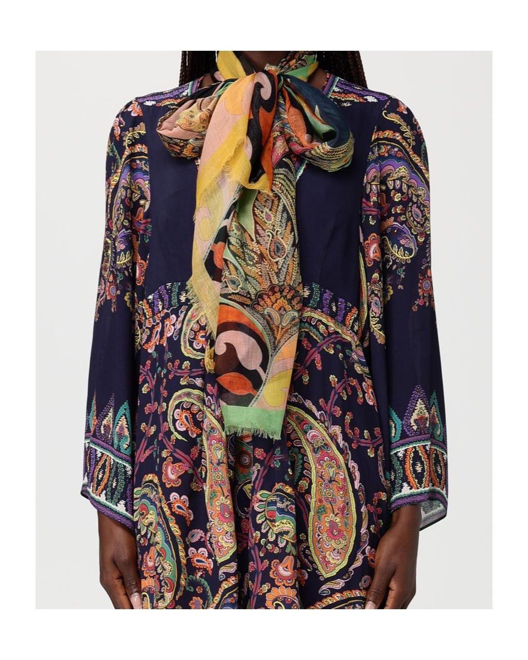 Etro Green Paisley-Print Scarf