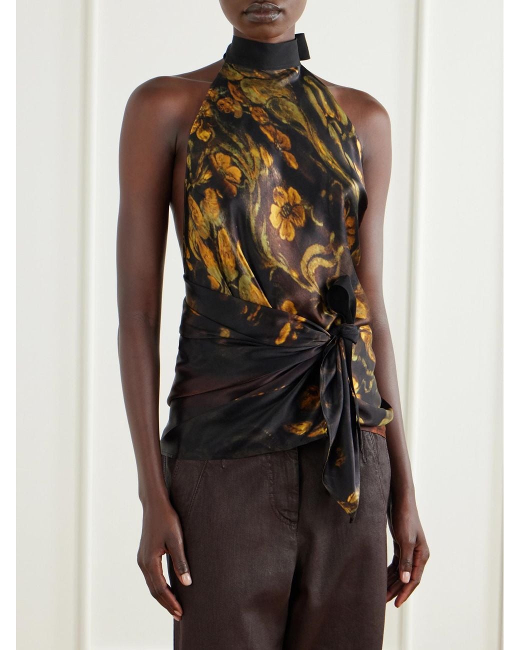 Dries Van Noten Multicolor Carfys Printed Wrap Top