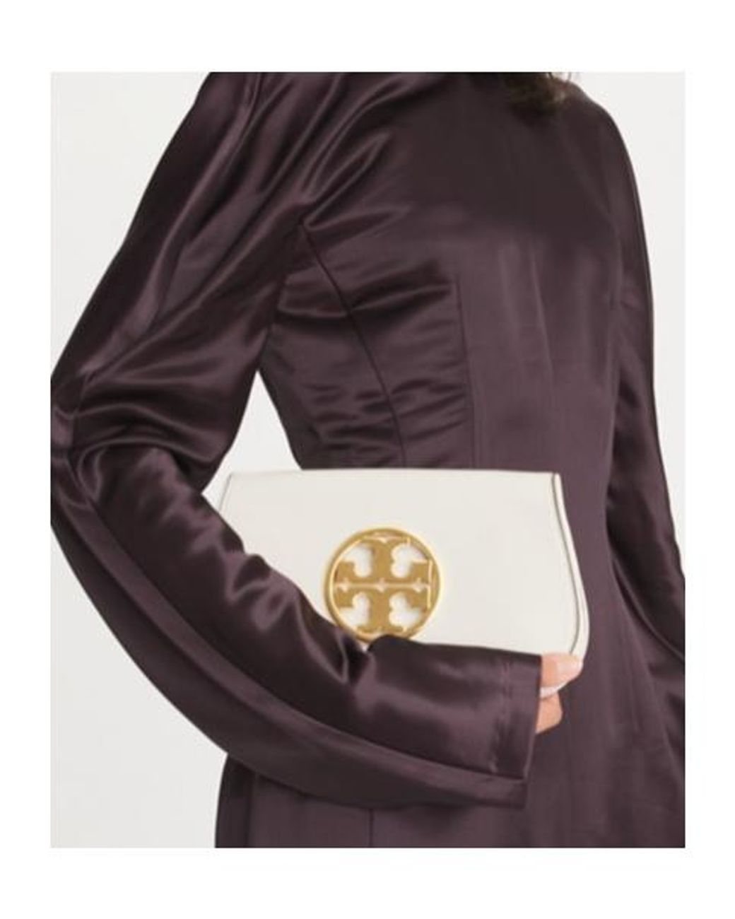 Tory Burch Natural Reva Clutch Bag