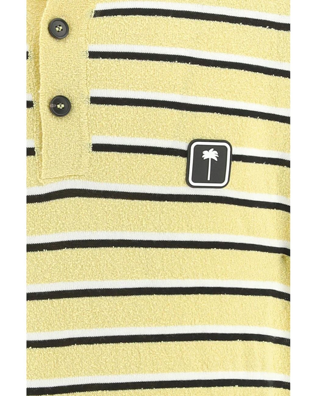 Palm Angels Metallic Logo-Patch Short Sleeved Polo Shirt for men