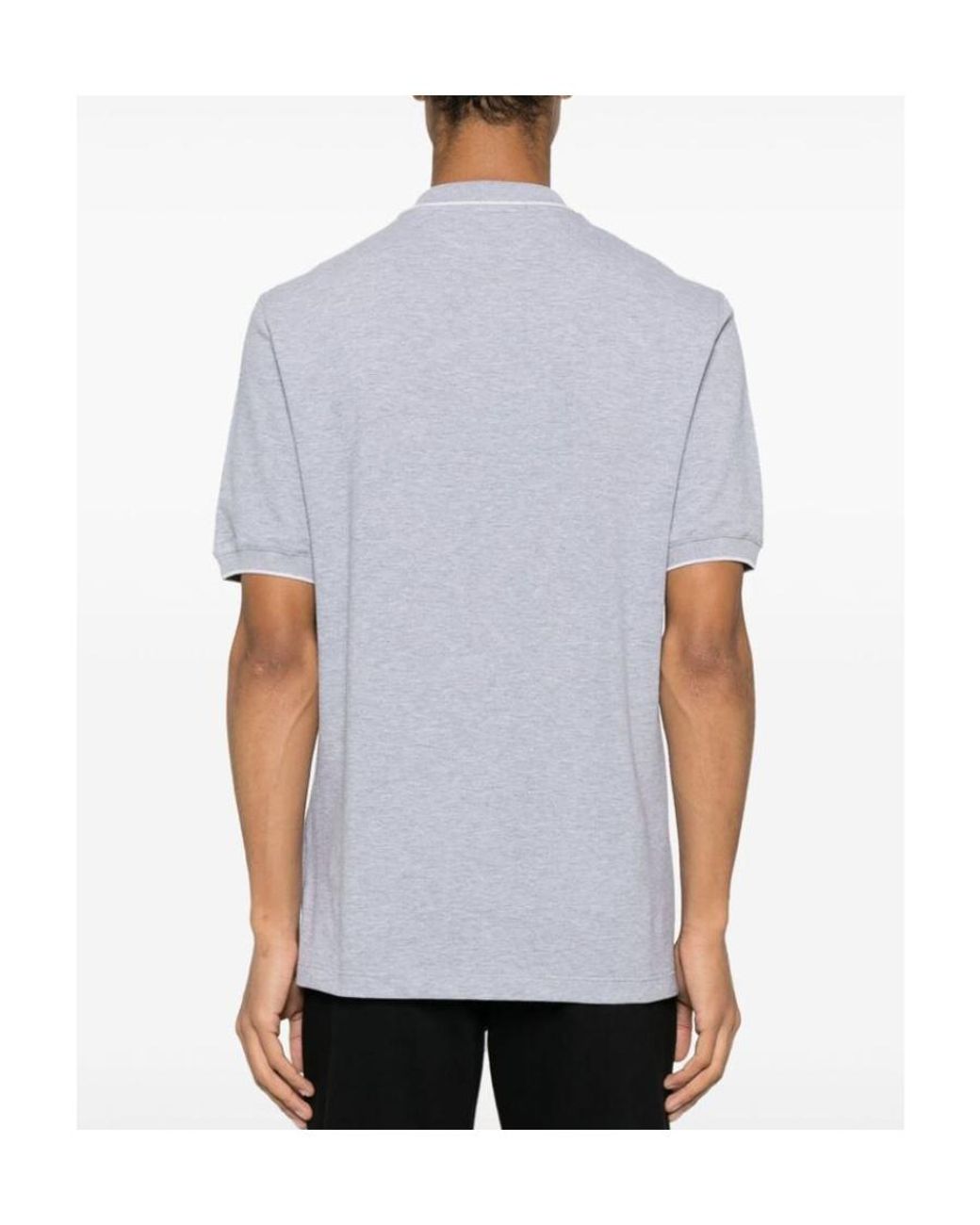 Brunello Cucinelli Blue Logo-Embroidered Short-Sleeved Polo Shirt for men