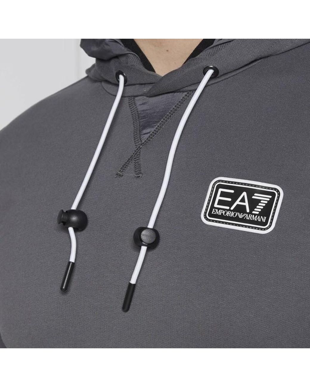 EA7 Blue Logo Hooded Sweatshirt for men