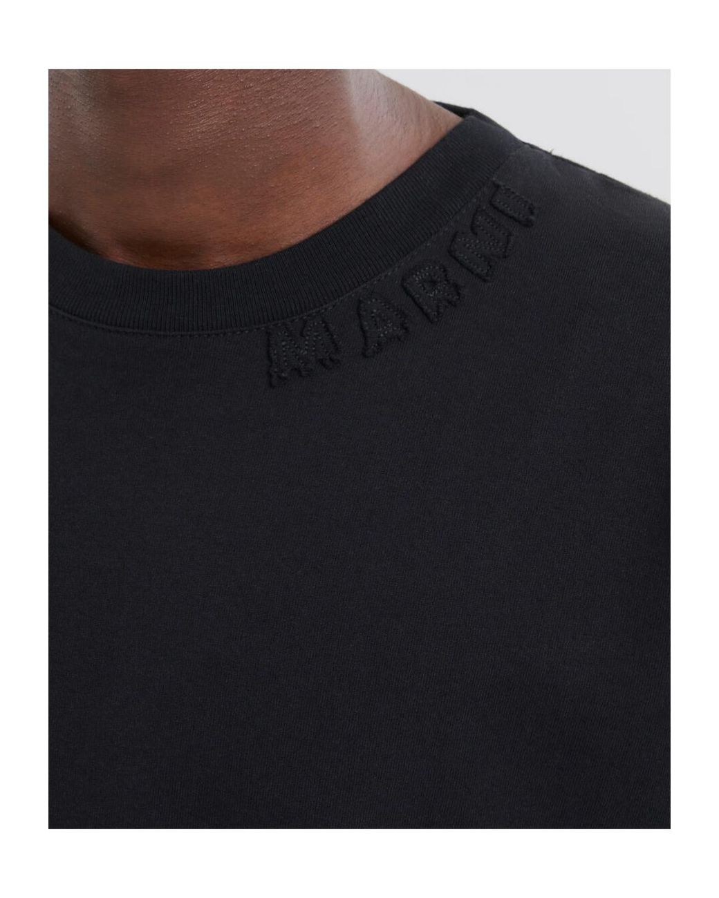 Marni Black Logo Patch Crewneck T-Shirt for men