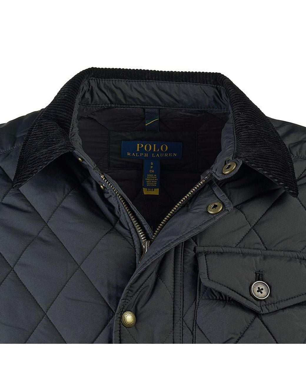 Polo Ralph Lauren Black Diamond-Quilt Button-Fastening Jacket for men