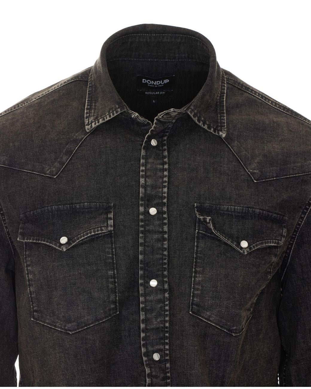 Dondup Black Western Denim Shirt for men
