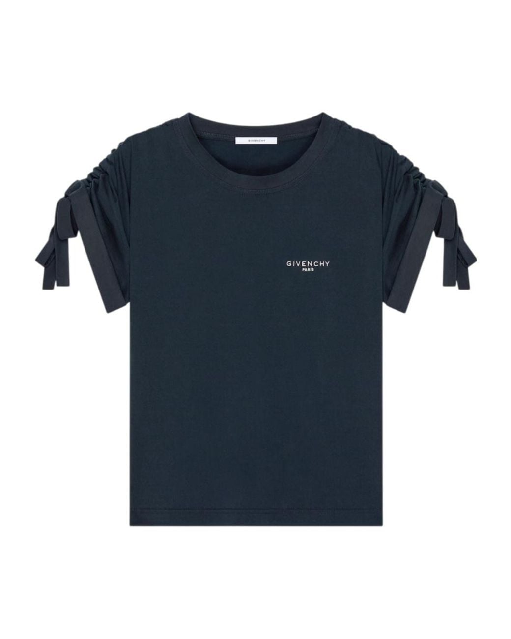 Givenchy Blue Bow-Sleeve Logo T-Shirt