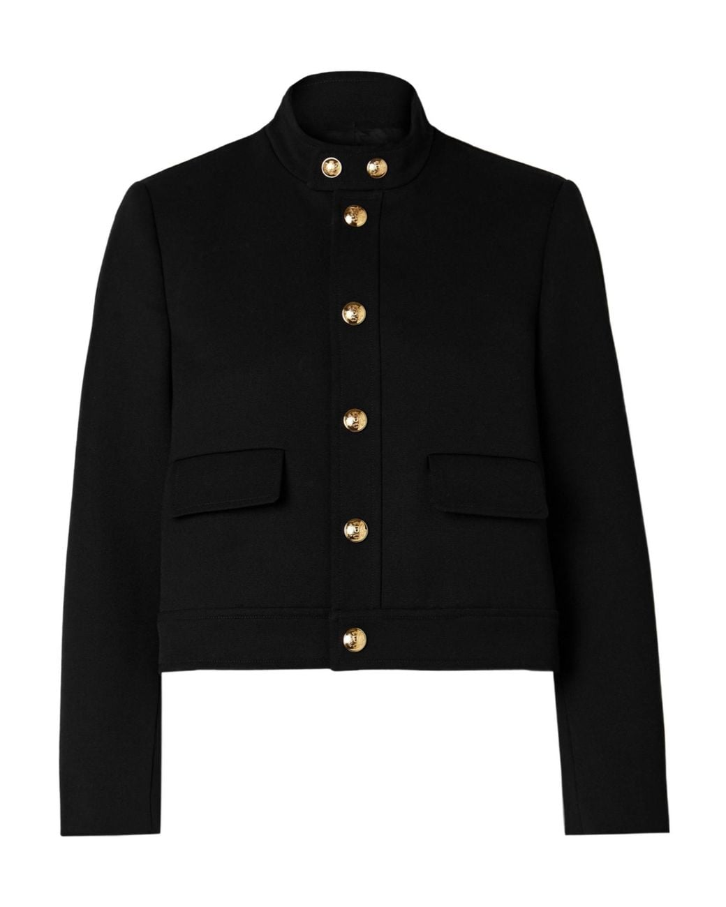 Nili Lotan Black Hadley Cropped Wool-Twill Jacket
