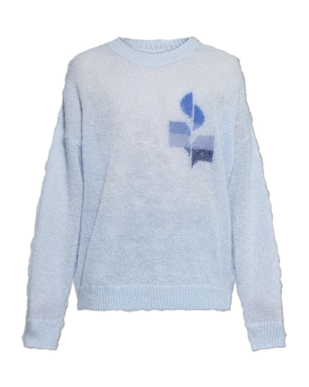 Isabel Marant Blue Drany Logo Intarsia Knit Jumper for men