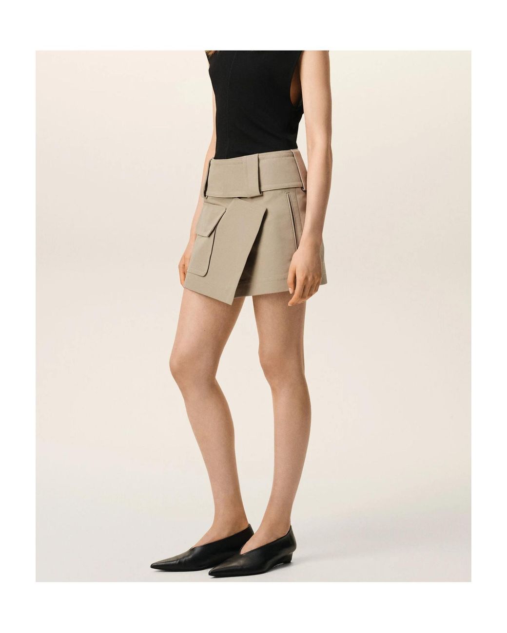 AMI Natural Ami Utility Pocket Mini Skirt