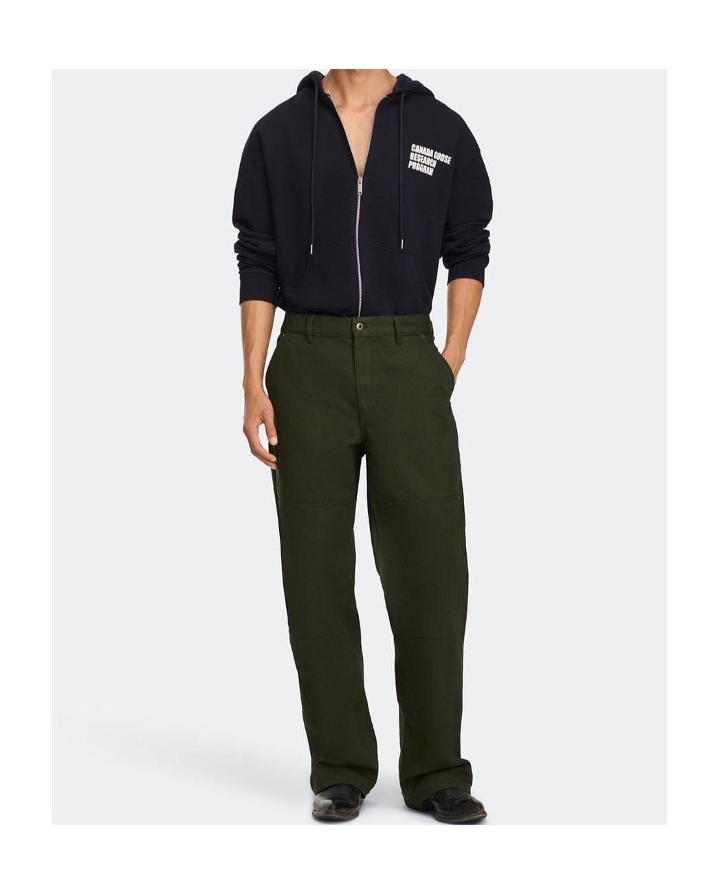 Canada Goose Blue Rove Globe Relaxed Full Zip Hoodie for men