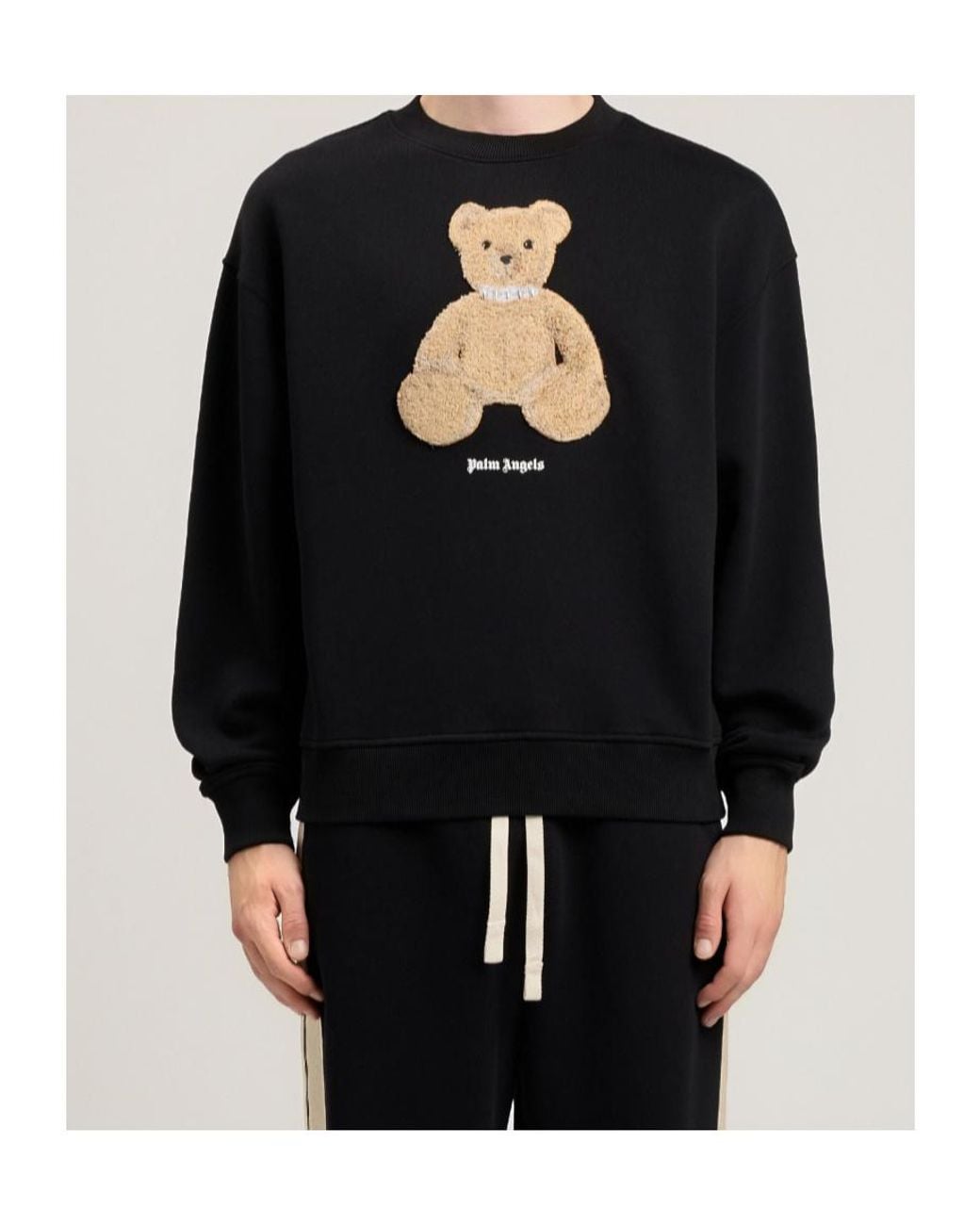 Palm Angels Black Bear Patch Sweatshirt for men