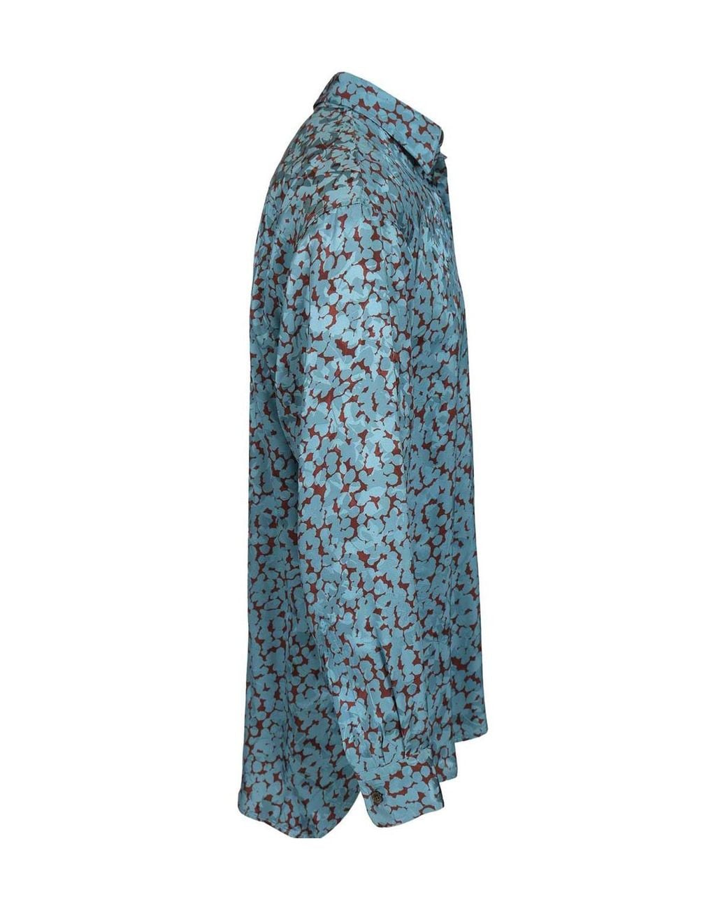 Dries Van Noten Blue Croom Printed Shirt for men