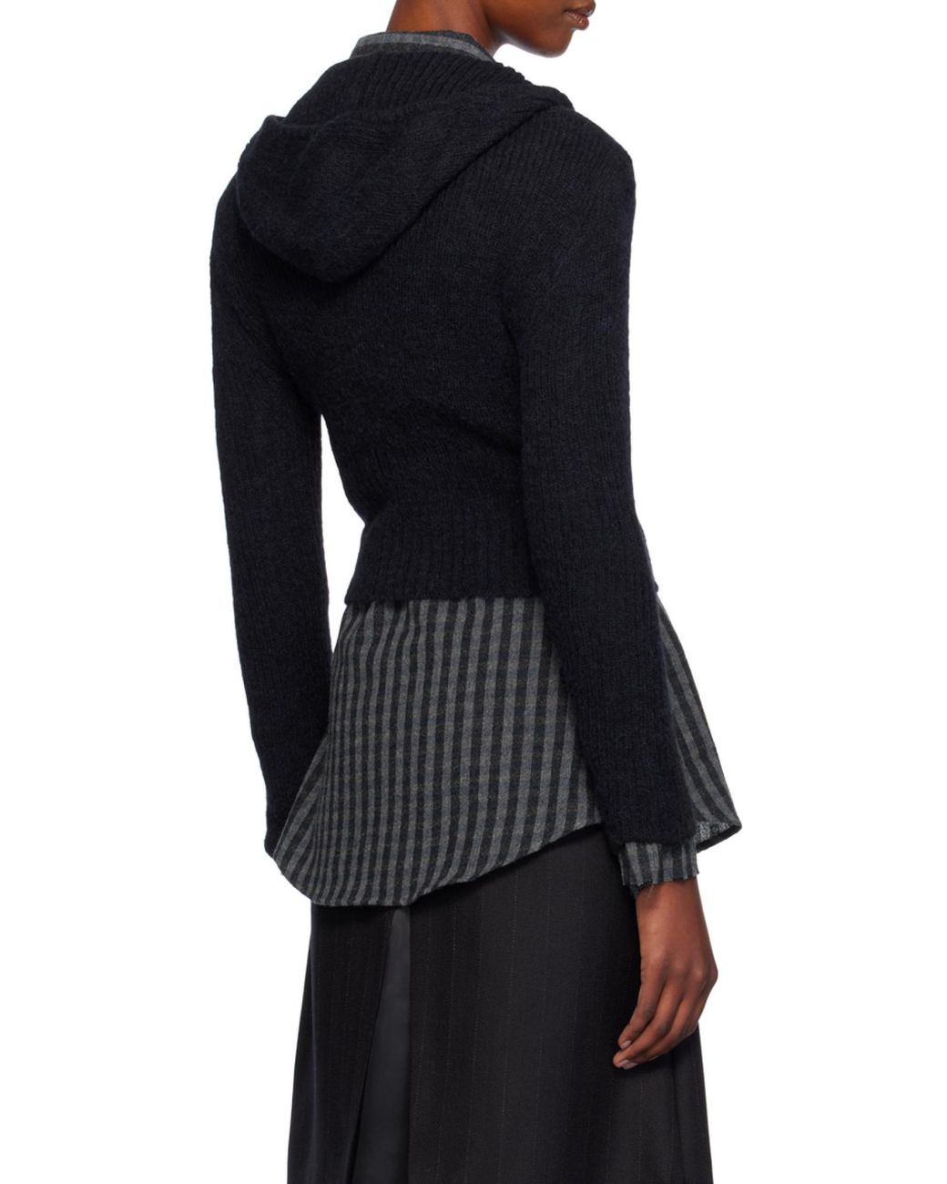 Our Legacy Black Compact Hood Knitted Zip-Up Cardigan