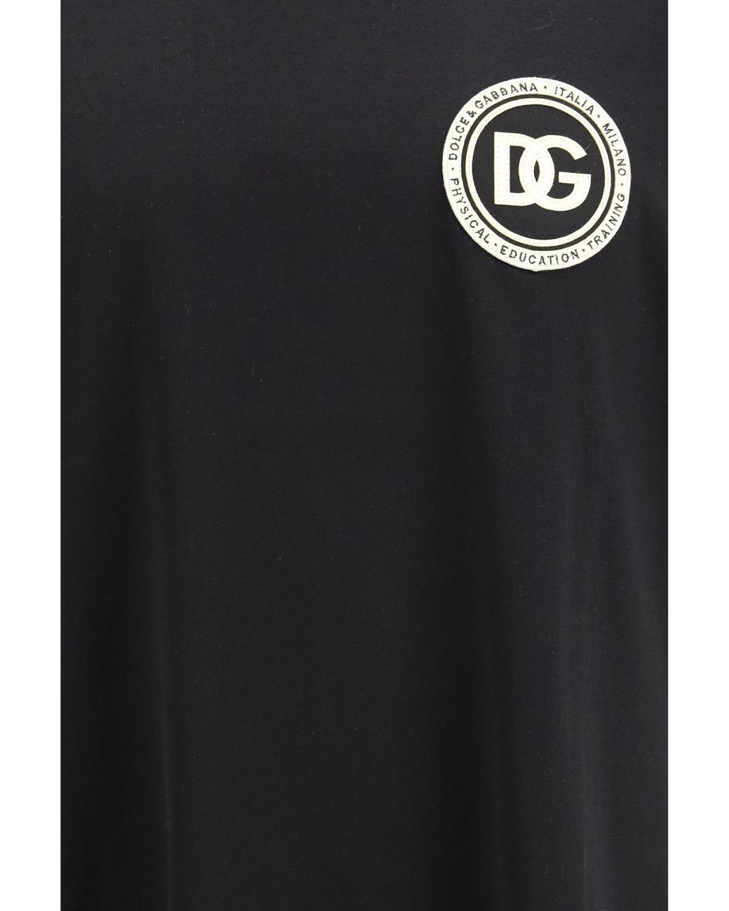 Dolce & Gabbana Black Logo Patch Crewneck T-Shirt for men