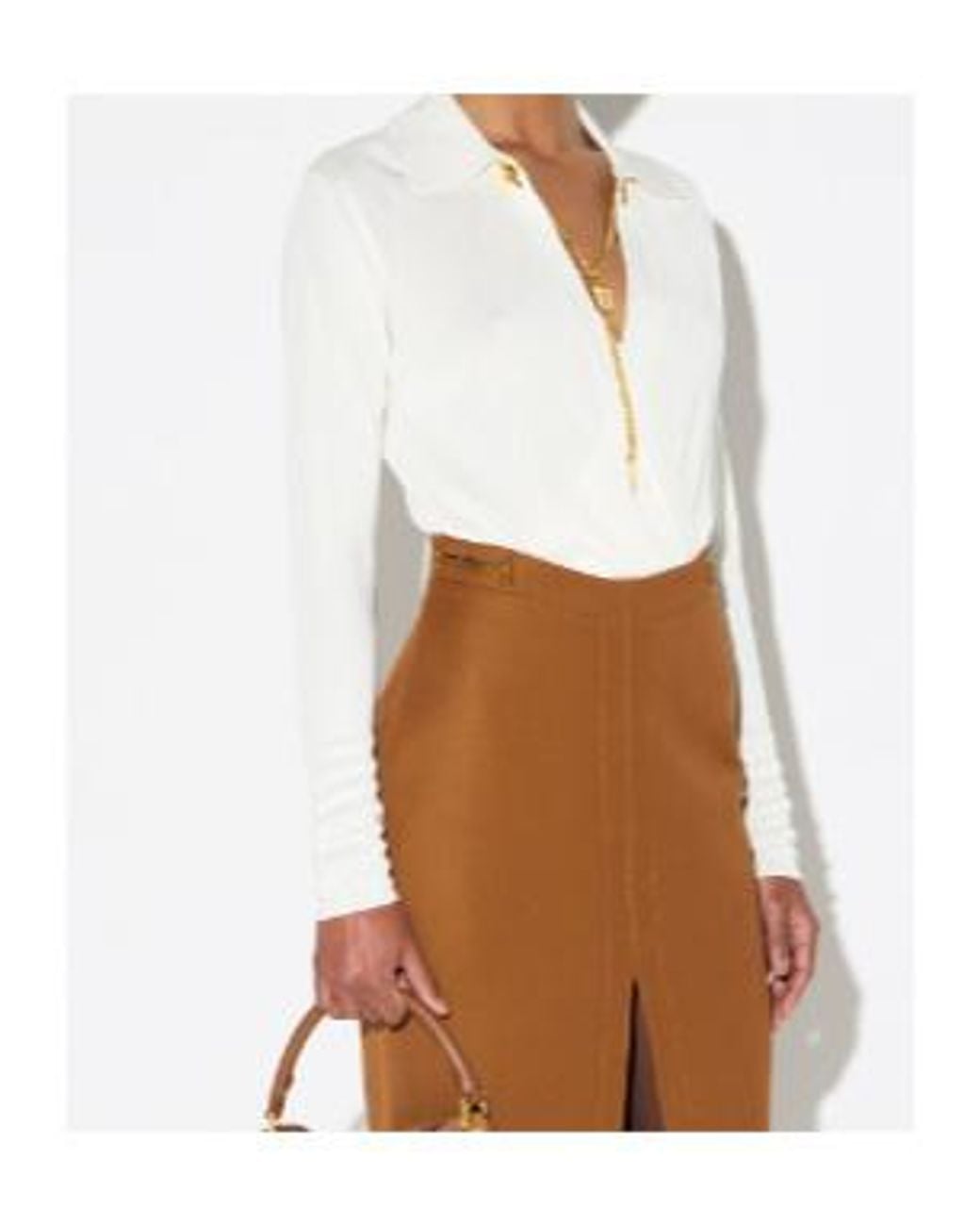 Elisabetta Franchi White Jewelry Chain Bodysuit