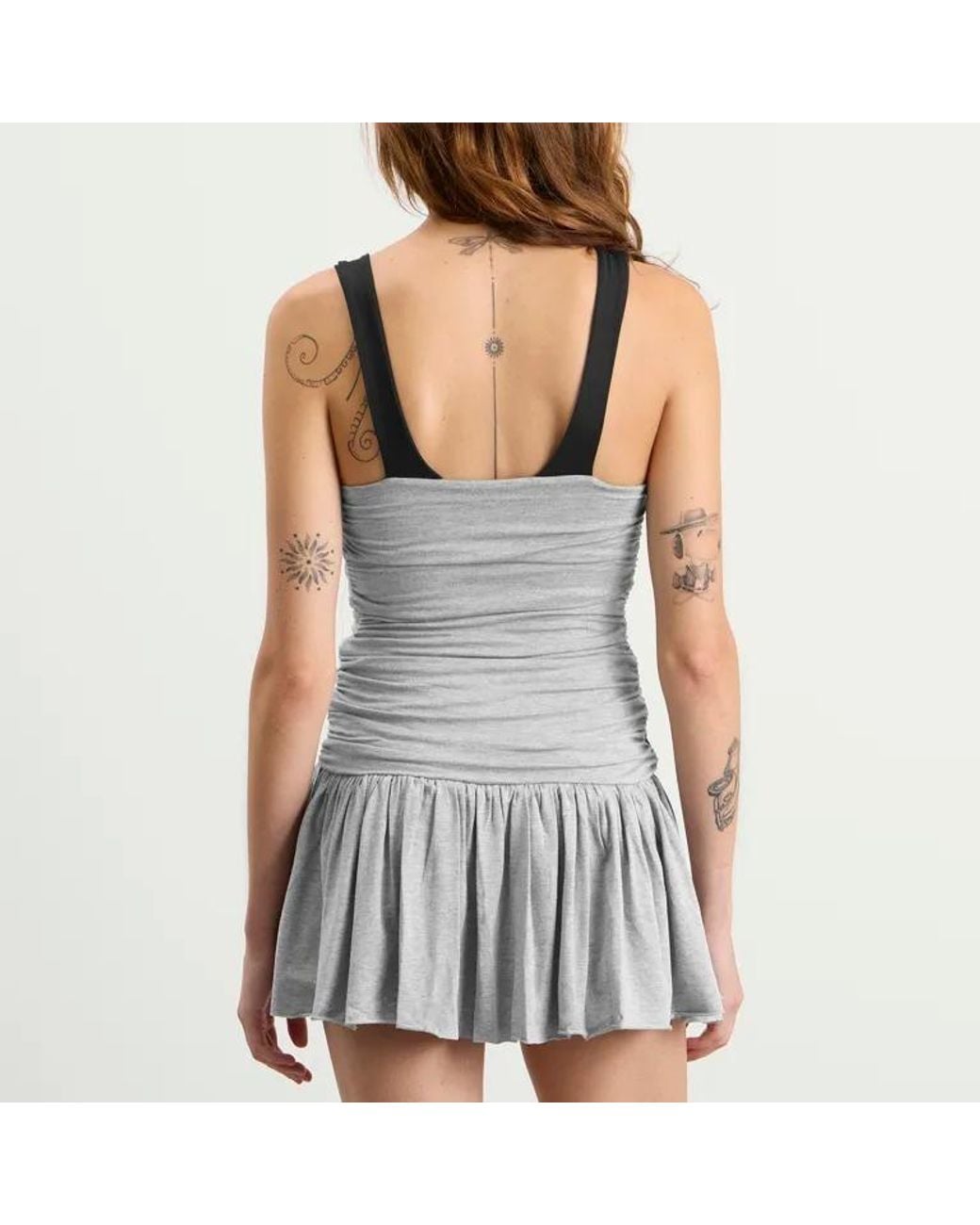 GIMAGUAS Black Molly Pleated Mini Dress